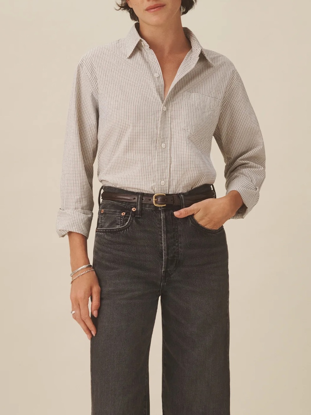 Buck Mason Mainstay Cotton Shirt in Chamomile Tattersal 🤍
